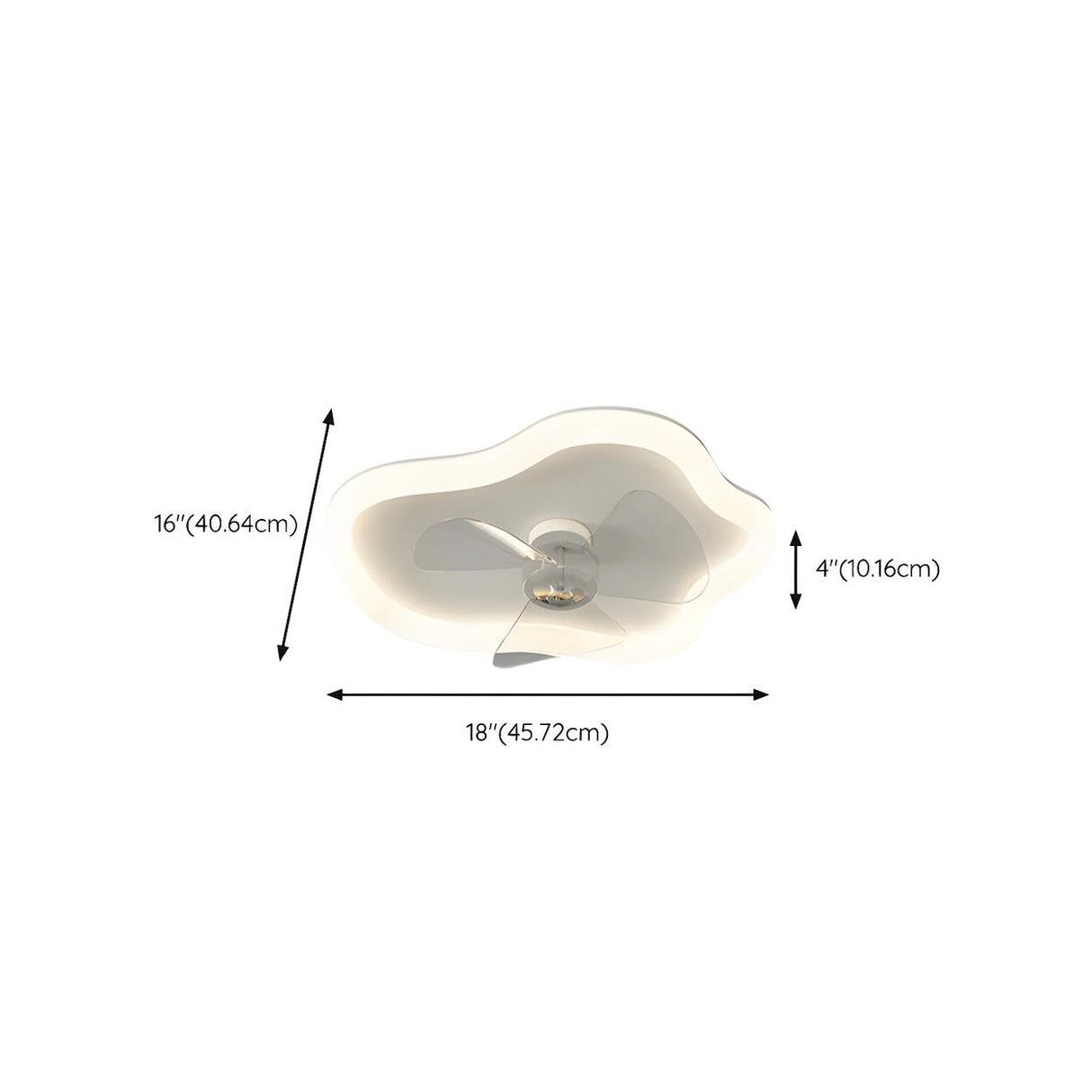 Minimalist White Round Flush Ceiling Fan with LED Light Image - 16