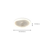 Minimalist White Round Flush Ceiling Fan with LED Light Image - 17