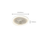Minimalist White Round Flush Ceiling Fan with LED Light Image - 18