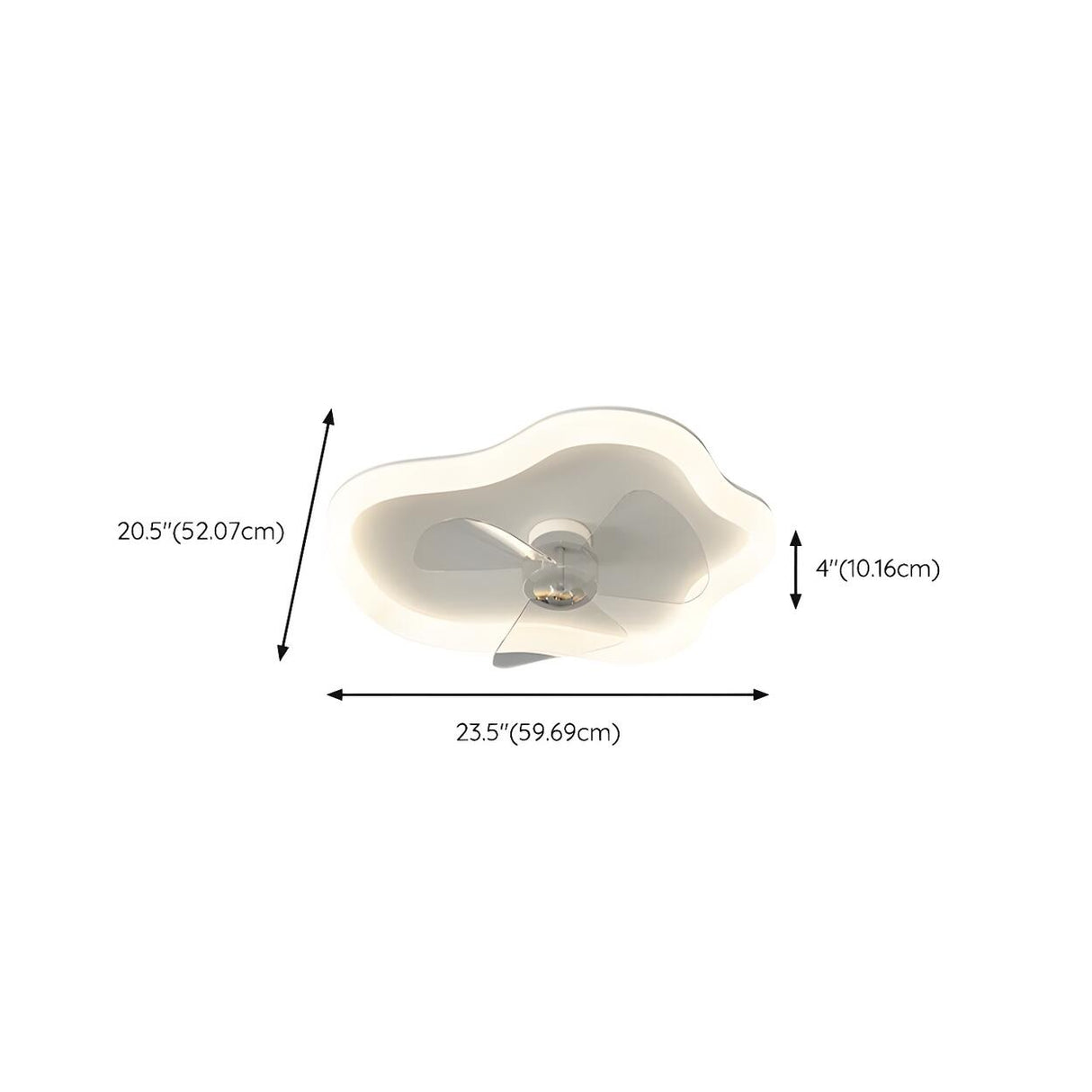 Minimalist White Round Flush Ceiling Fan with LED Light Image - 19