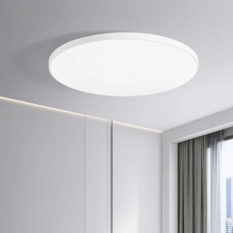 Minimalist White Round LED Flush Mount Ceiling Light  Image - 7