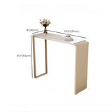 Minimalist White Slim Rectangular Quartz Bistro Bar Table Image - 10