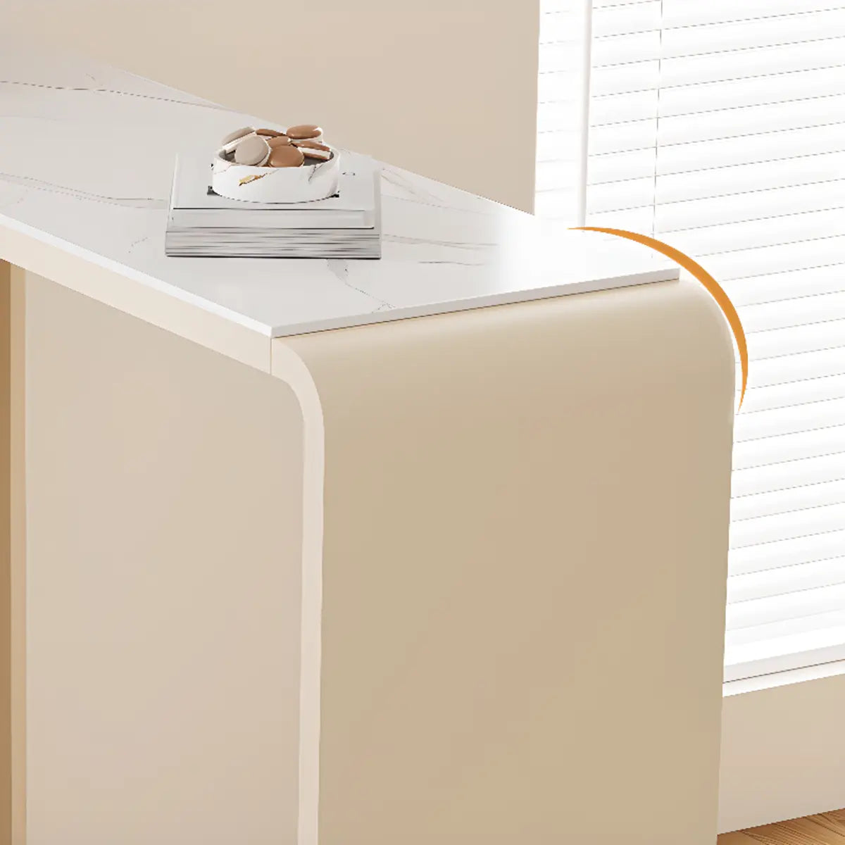 Minimalist White Slim Rectangular Quartz Bistro Bar Table Image - 4