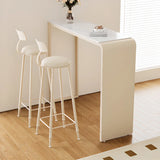 Minimalist White Slim Rectangular Quartz Bistro Bar Table Image - 7