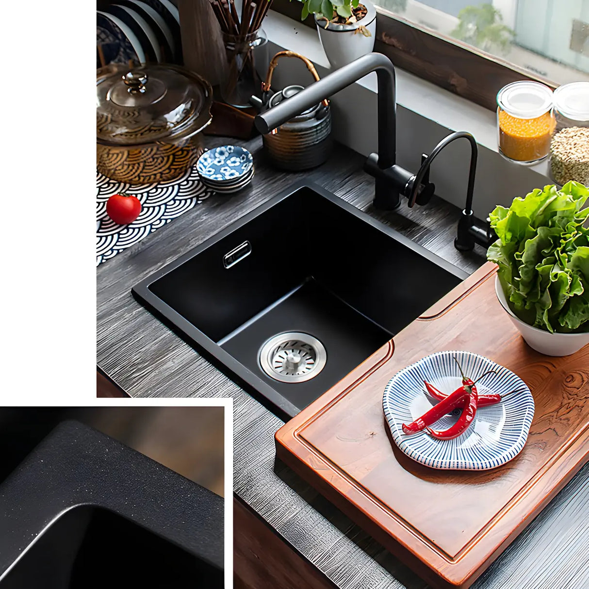 Minimalist White Square Sink for Kitchen Space Image - 17