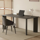Minimalist White Stone Rectangular Computer Desk Image - 6