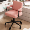Minimalist White Swivel Fabric Office Chair with Wheels Image - 3