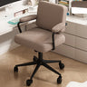 Minimalist White Swivel Fabric Office Chair with Wheels Image - 9
