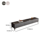 Minimalist White Wood Rectangular TV Stand with Cabinet Image - 19