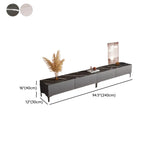 Minimalist White Wood Rectangular TV Stand with Cabinet Image - 21