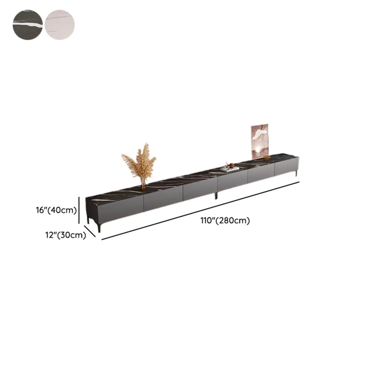 Minimalist White Wood Rectangular TV Stand with Cabinet Image - 22