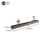 Minimalist White Wood Rectangular TV Stand with Cabinet Image - 22