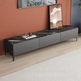 Minimalist White Wood Rectangular TV Stand with Cabinet Image - 8