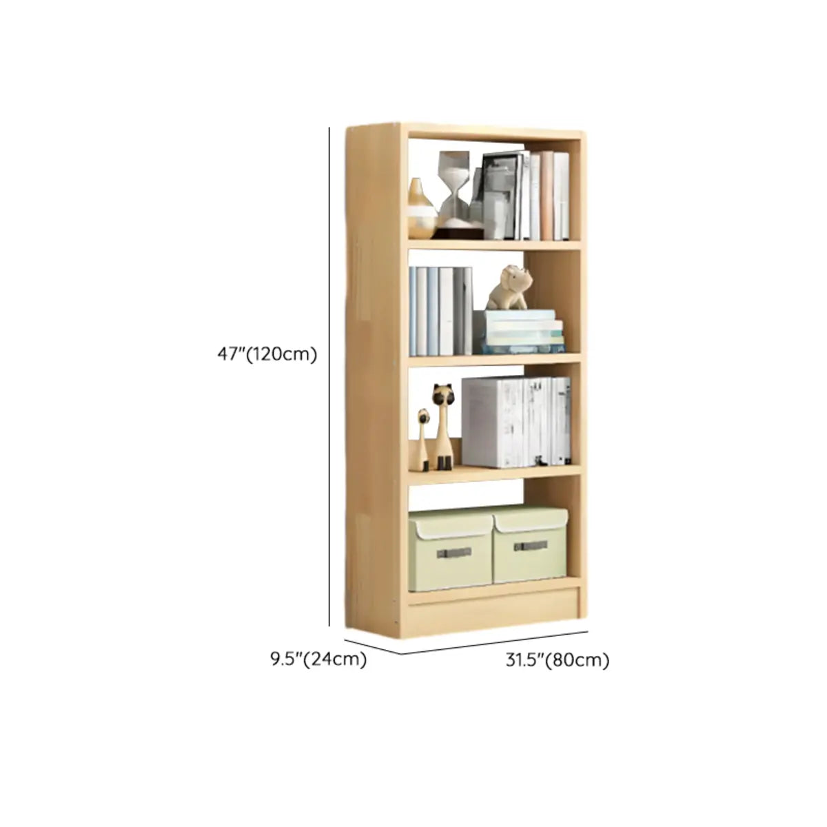 Minimalist Wood Vertical Rectangular Storage Bookcase Image - 21