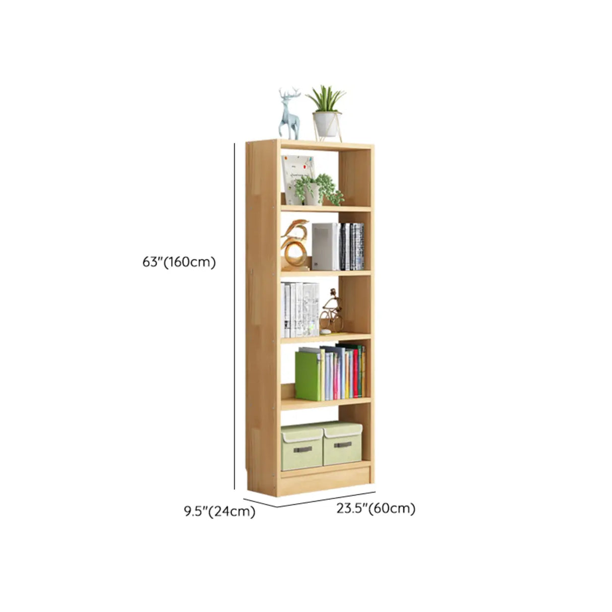 Minimalist Wood Vertical Rectangular Storage Bookcase Image - 22
