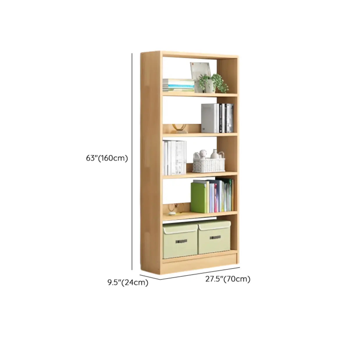 Minimalist Wood Vertical Rectangular Storage Bookcase Image - 27