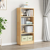 Minimalist Wood Vertical Rectangular Storage Bookcase Image - 2