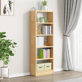 Minimalist Wood Vertical Rectangular Storage Bookcase Image - 5
