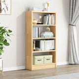 Minimalist Wood Vertical Rectangular Storage Bookcase Image - 7