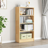 Minimalist Wood Vertical Rectangular Storage Bookcase Image - 7