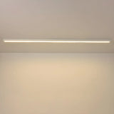 Minimalist Wooden Linear LED Flush Mount Ceiling Light Image - 6