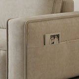 Minimalsit Foldable Beige Anti-Scratch Sleeper Sofa with Storage Image - 8