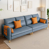 Mint Green Faux Cashmere Cushion Back Storage Sofa Image - 12