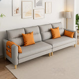 Mint Green Faux Cashmere Cushion Back Storage Sofa Image - 17
