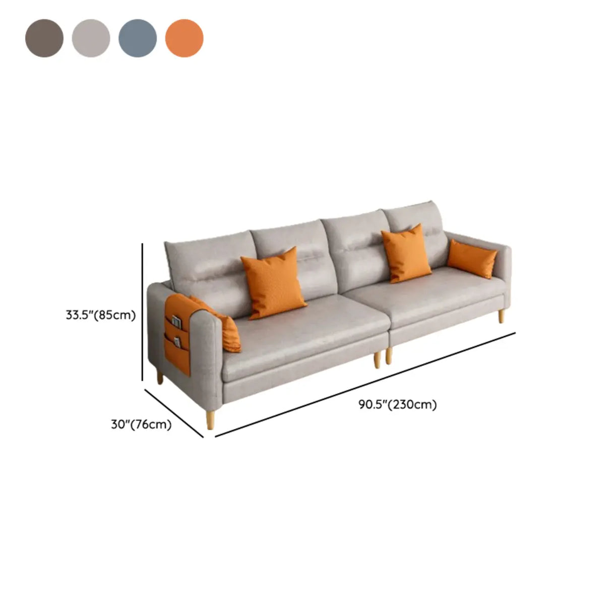 Mint Green Faux Cashmere Cushion Back Storage Sofa 