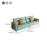 Mint Green Faux Cashmere Cushion Back Storage Sofa Image - 22