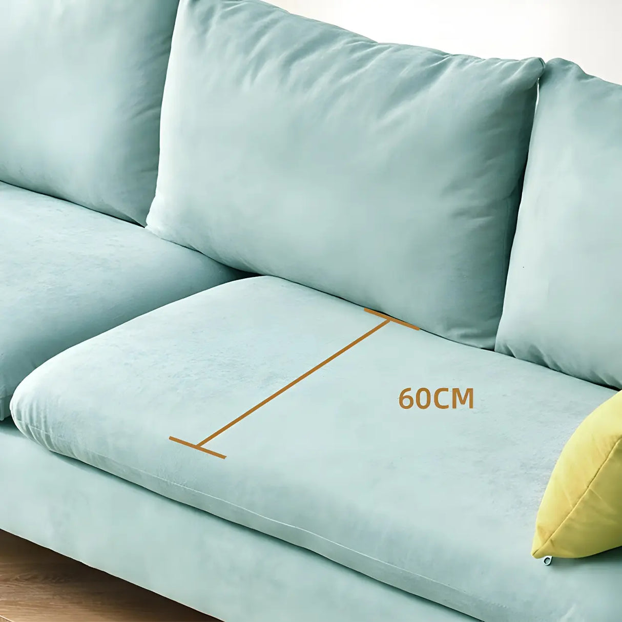 Mint Green Faux Cashmere Pillow Back Storage Sofa Image - 12