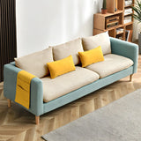 Mint Green Faux Cashmere Pillow Back Storage Sofa Image - 13