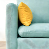 Mint Green Faux Cashmere Pillow Back Storage Sofa Image - 14