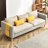 Mint Green Faux Cashmere Pillow Back Storage Sofa Image - 15