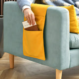 Mint Green Faux Cashmere Pillow Back Storage Sofa Image - 16
