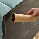 Mint Green Faux Cashmere Pillow Back Storage Sofa Image - 17