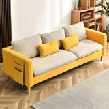 Mint Green Faux Cashmere Pillow Back Storage Sofa Image - 20