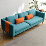 Mint Green Faux Cashmere Pillow Back Storage Sofa Image - 26