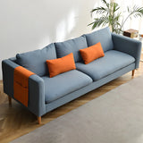 Mint Green Faux Cashmere Pillow Back Storage Sofa Image - 27