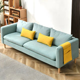 Mint Green Faux Cashmere Pillow Back Storage Sofa Image - 3