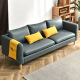 Mint Green Faux Cashmere Pillow Back Storage Sofa Image - 31