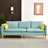 Mint Green Faux Cashmere Pillow Back Storage Sofa Image - 5