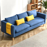 Mint Green Faux Cashmere Pillow Back Storage Sofa Image - 6