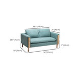 Mint Green Flannel Fabric Pillow Back Square Arm Sofa #size
