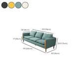 Mint Green Flannel Fabric Pillow Back Square Arm Sofa Image - 17
