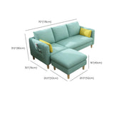 Mint Green Removable Cushion Cotton Linen Storage Sofa Image - 10