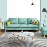 Mint Green Removable Cushion Cotton Linen Storage Sofa Image - 4