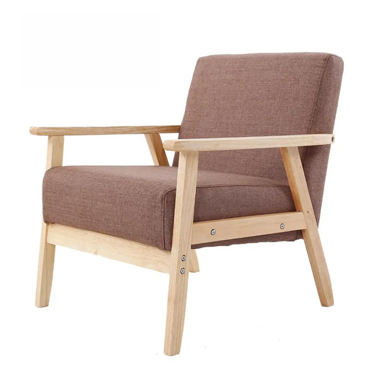 Mint Green Scratch Resistant Linen Fixed Back Arm Chair Image - 12
