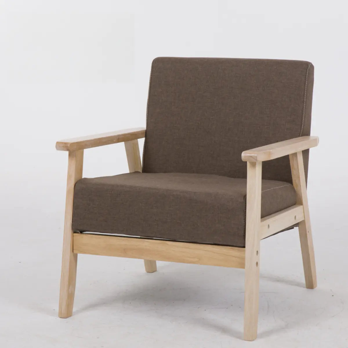 Mint Green Scratch Resistant Linen Fixed Back Arm Chair Image - 14