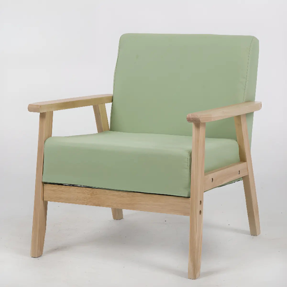 Mint Green Scratch Resistant Linen Fixed Back Arm Chair Image - 15